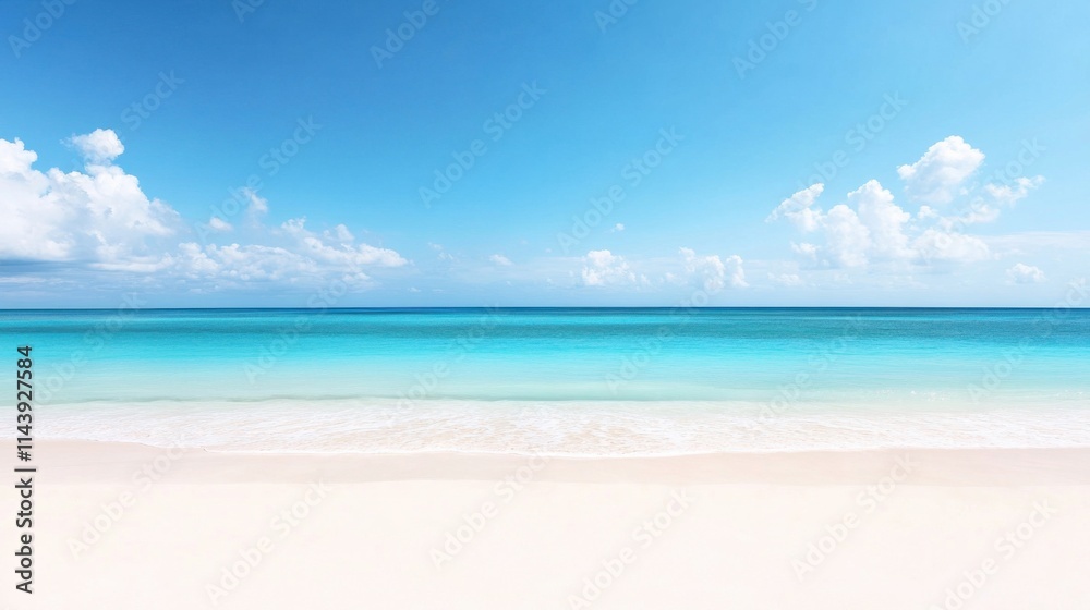 Serene Ocean Scene with Clear Blue Water, Bright Sky, and Gentle Waves Over White Sandy Beach Ideal for Relaxation and Seaside Inspiration in Sunlit Environment Serene Ocean Scene with Clear Blue Water, Bright Sky, and Gentle Waves Over White Sandy Beach Ideal for Relaxation and Seaside Inspiration in Sunlit Environment
