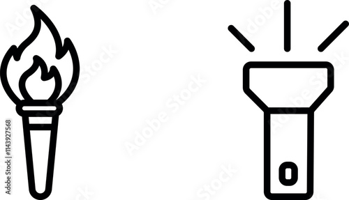 "Simple Torch Icon Vector Design"