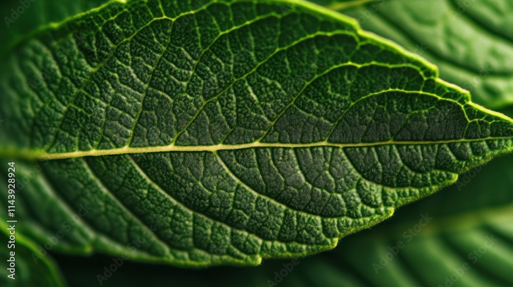 Close-up of a vibrant green leaf showcasing intricate vein patterns and texture. Close-up of a vibrant green leaf showcasing intricate vein patterns and texture.