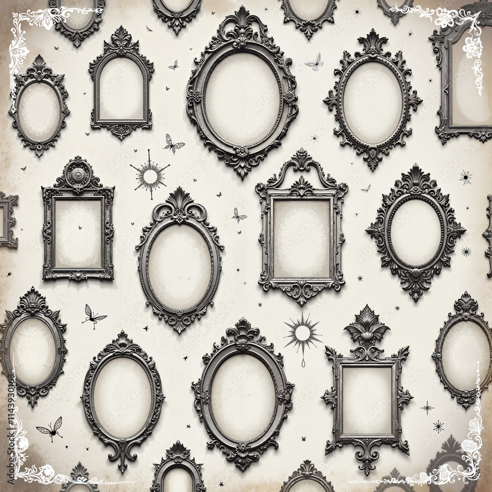 Set of vintage frames.