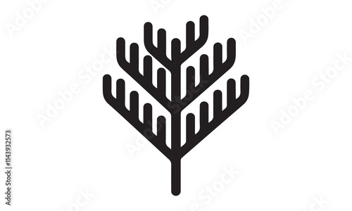 The Tree black silhouette vector is a refined digital illustration capturing the essence of a tree in a striking black silhouette.