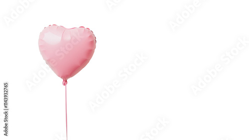 A Charming Pink Heart Shaped Balloon Perfect for Celebrating Love and Joyful Occasions, Ideal for Valentine's Day or Romantic Events.