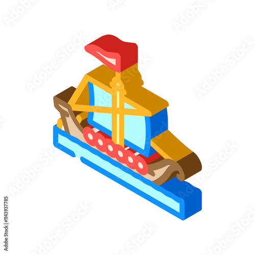 knarr ancient ship isometric icon vector. knarr ancient ship sign. isolated symbol illustration