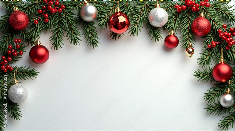 christmas background with fir branches and balls christmas background with fir branches and balls