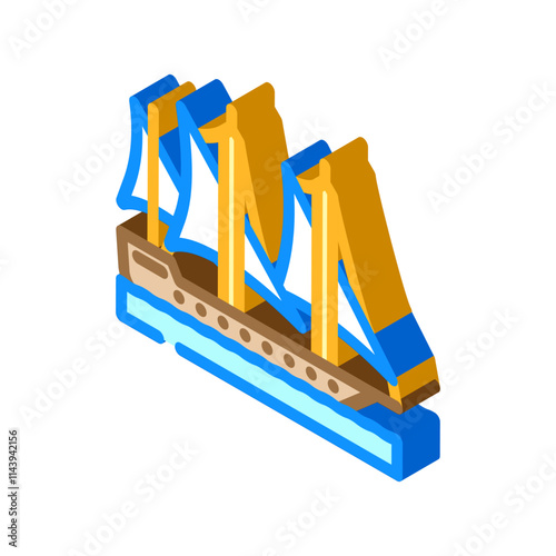 galley ancient ship isometric icon vector. galley ancient ship sign. isolated symbol illustration