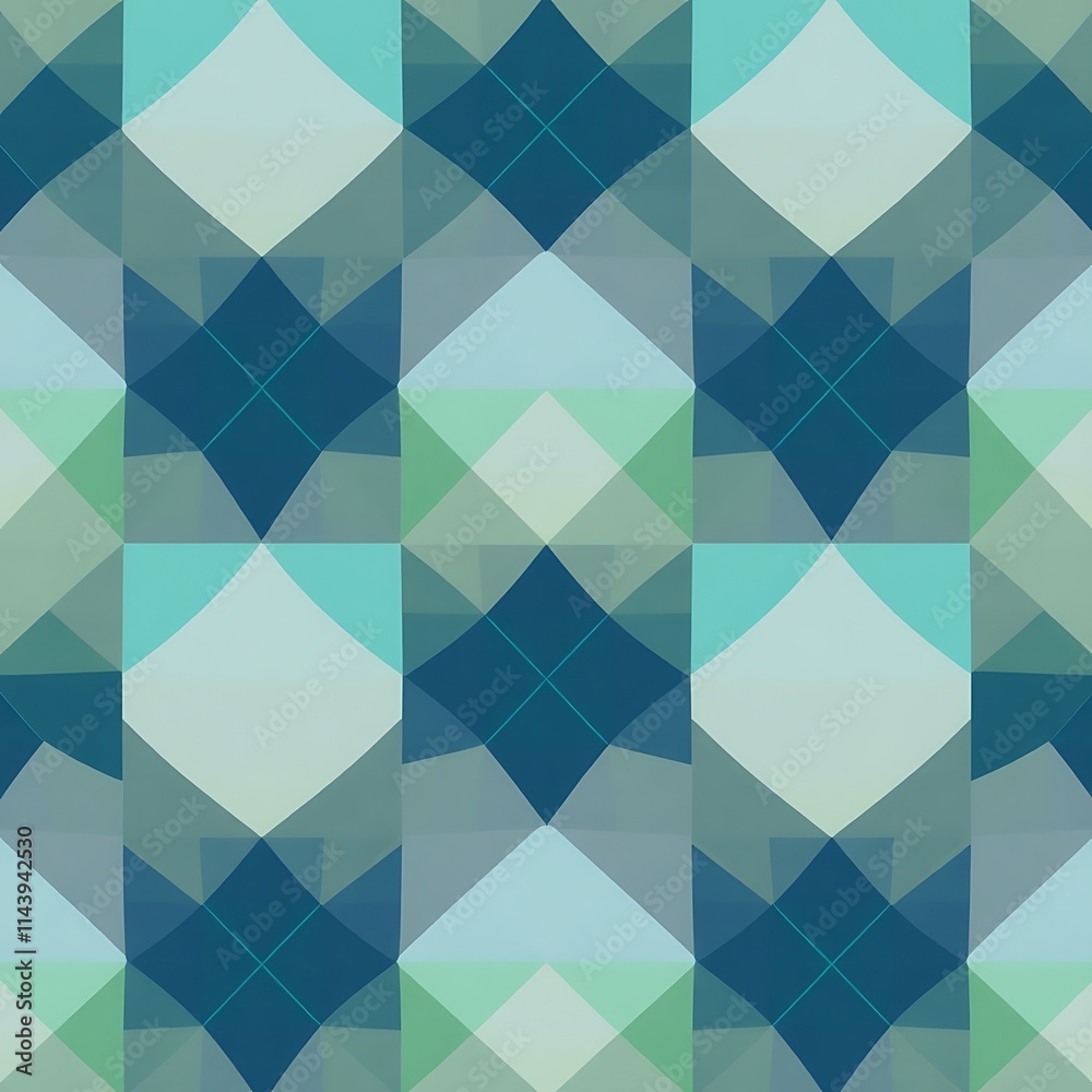 Obraz premium Abstract Geometric Pattern in Teal and Blue 
