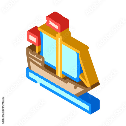 cog ancient ship isometric icon vector. cog ancient ship sign. isolated symbol illustration