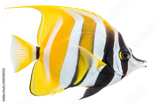 Moorish Idol fish isolated on white background