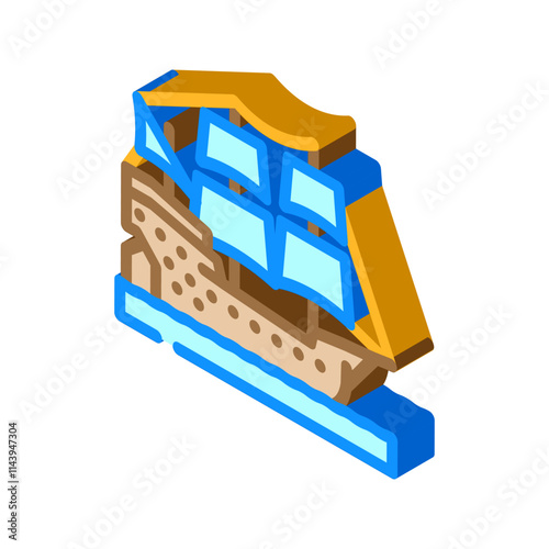 galleon ancient ship isometric icon vector. galleon ancient ship sign. isolated symbol illustration