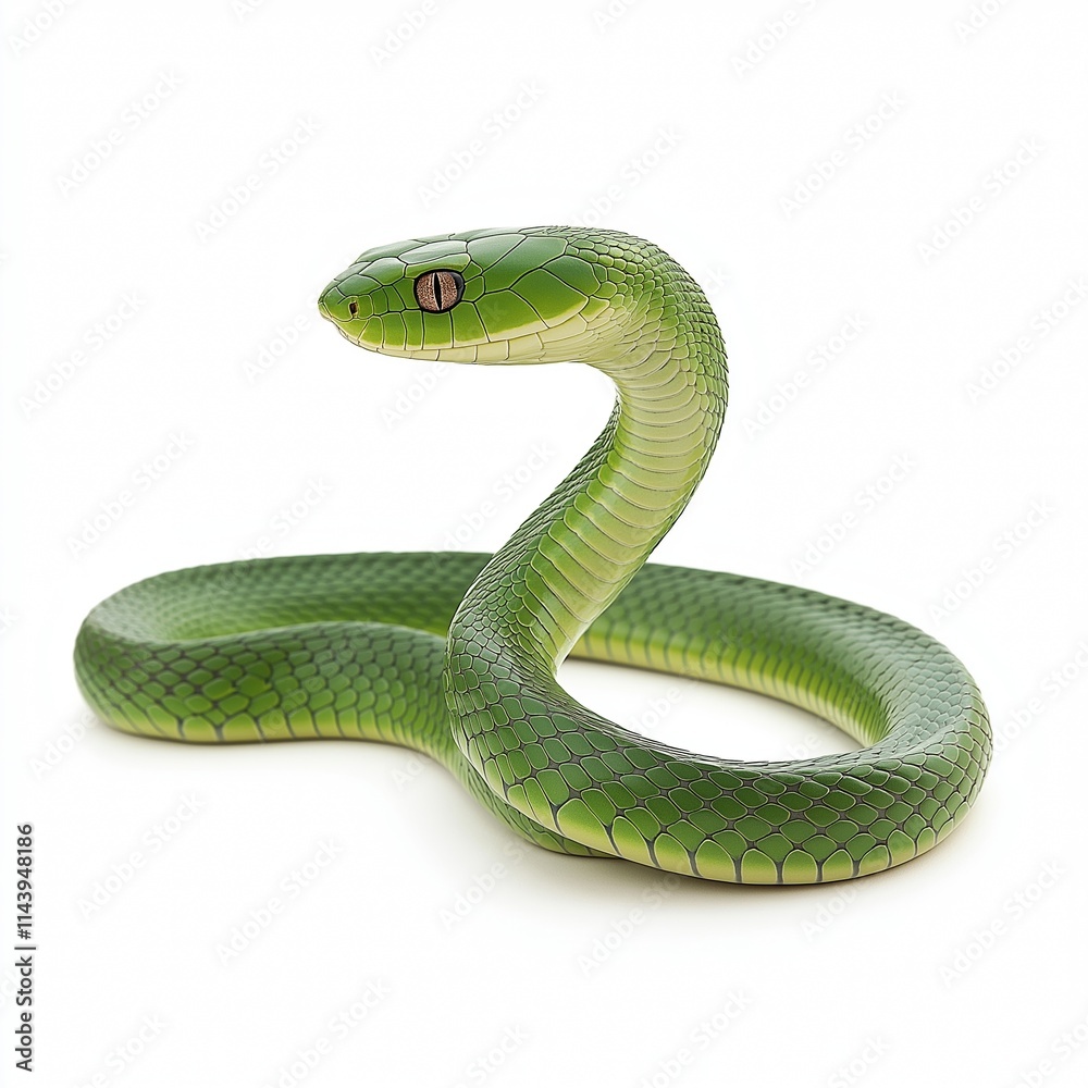 Fototapeta premium snake on the white isolate background