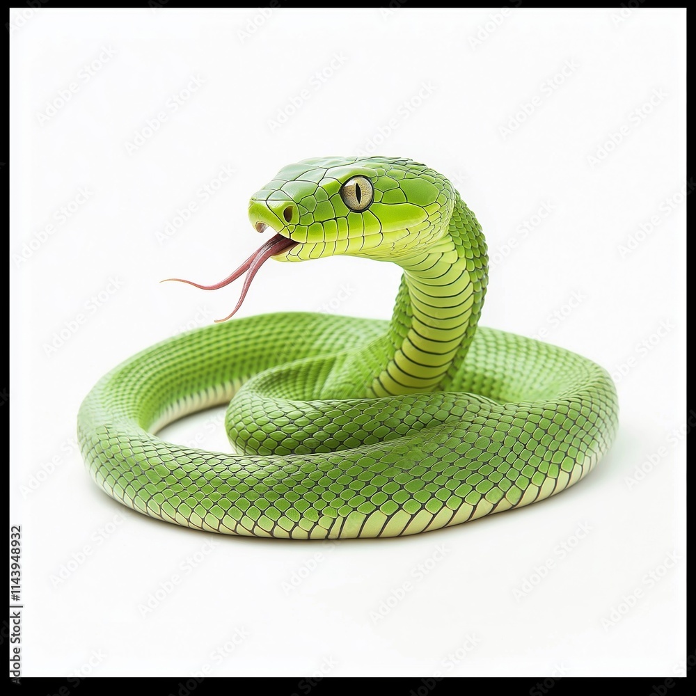 Fototapeta premium snake on the white isolate background