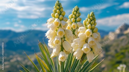 White yucca flowers