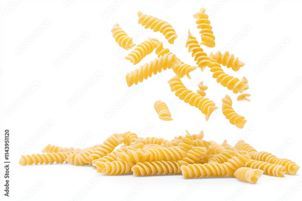 Obraz premium fusilli pasta isolated on white