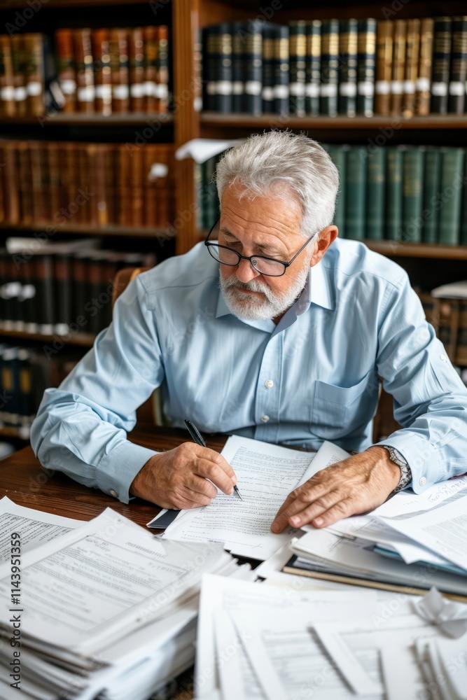 An elderly man working diligently at a desk surrounded by documents and books, symbolizing wisdom, dedication, and knowledge in a scholarly environment. An elderly man working diligently at a desk surrounded by documents and books, symbolizing wisdom, dedication, and knowledge in a scholarly environment.