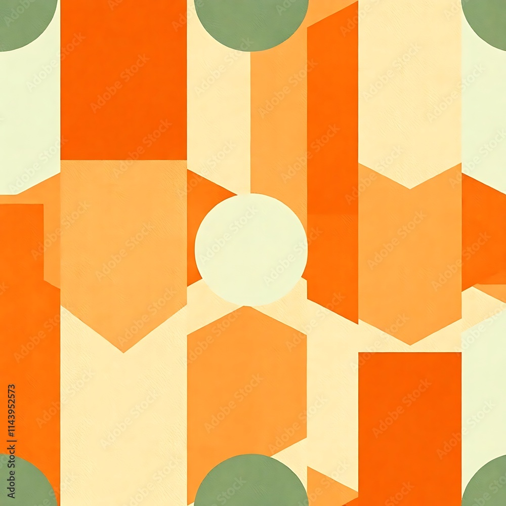 Fototapeta premium Abstract Geometric Pattern: Warm Hues 