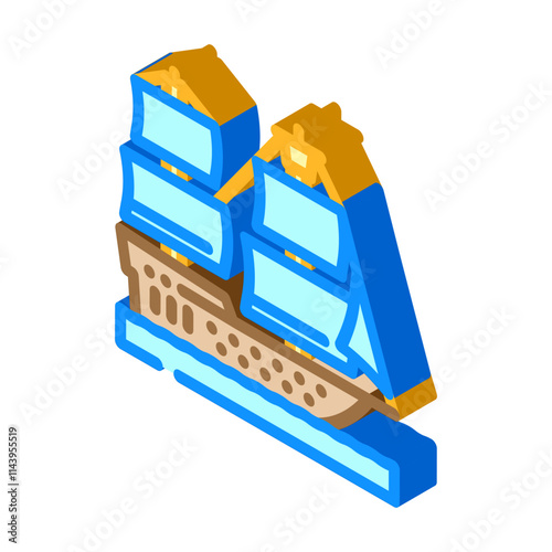 fluyt ancient ship isometric icon vector. fluyt ancient ship sign. isolated symbol illustration