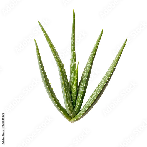 Aloe vera plant on a clean transparent background highlighting its natural beauty and health benefits, Aloe vera on transparent background