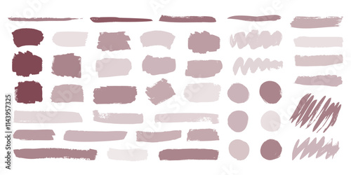 Vector Paint Brush Splash Set Grunge Stroke