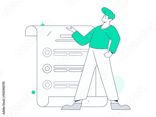 Wallpaper Mural Flat vector illustration of business people operating work scene
 Torontodigital.ca