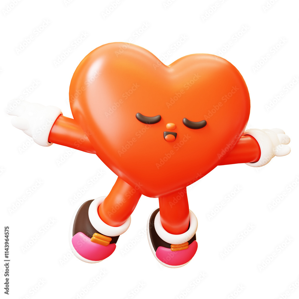 Red Heart Character. 3D Cute Cartoon Happy valentine's day, Love, Couple concept. Romantic mascot.
Red Heart Character. 3D Cute Cartoon Happy valentine's day, Love, Couple concept. Romantic mascot.