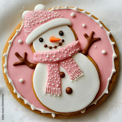 
Pink and White Gingerbread Cookie Adorned as aAdorable Swan photo