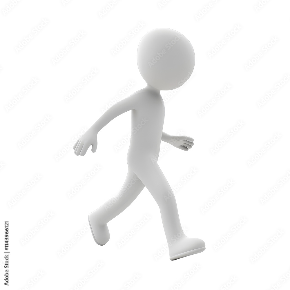 A minimalistic figure of a man walking briskly against a transparent background, pushing man minimalistic simple 3d isolated on transparent background A minimalistic figure of a man walking briskly against a transparent background, pushing man minimalistic simple 3d isolated on transparent background