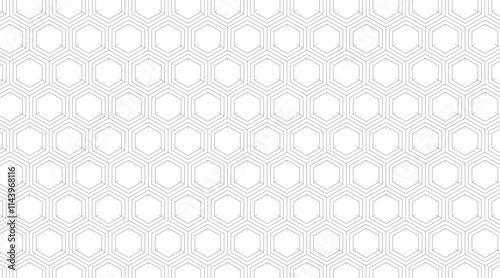 Geometric pattern design with hexagonal vector shape | Seamless pattern for texture, fabric, banner, poster, presentation, flyer, decorative use | Minimal abstract background with platinum colour 