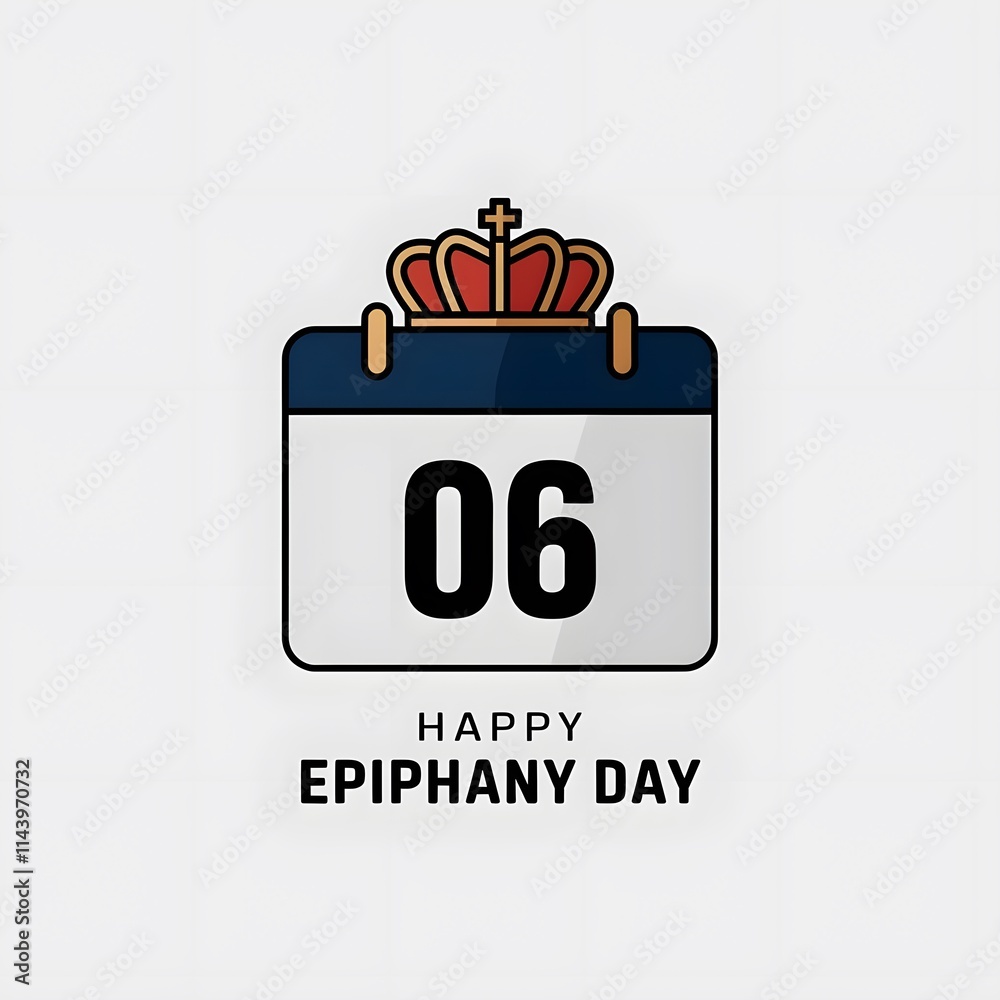 Naklejka premium Happy epiphany day illustration line art three kings for background