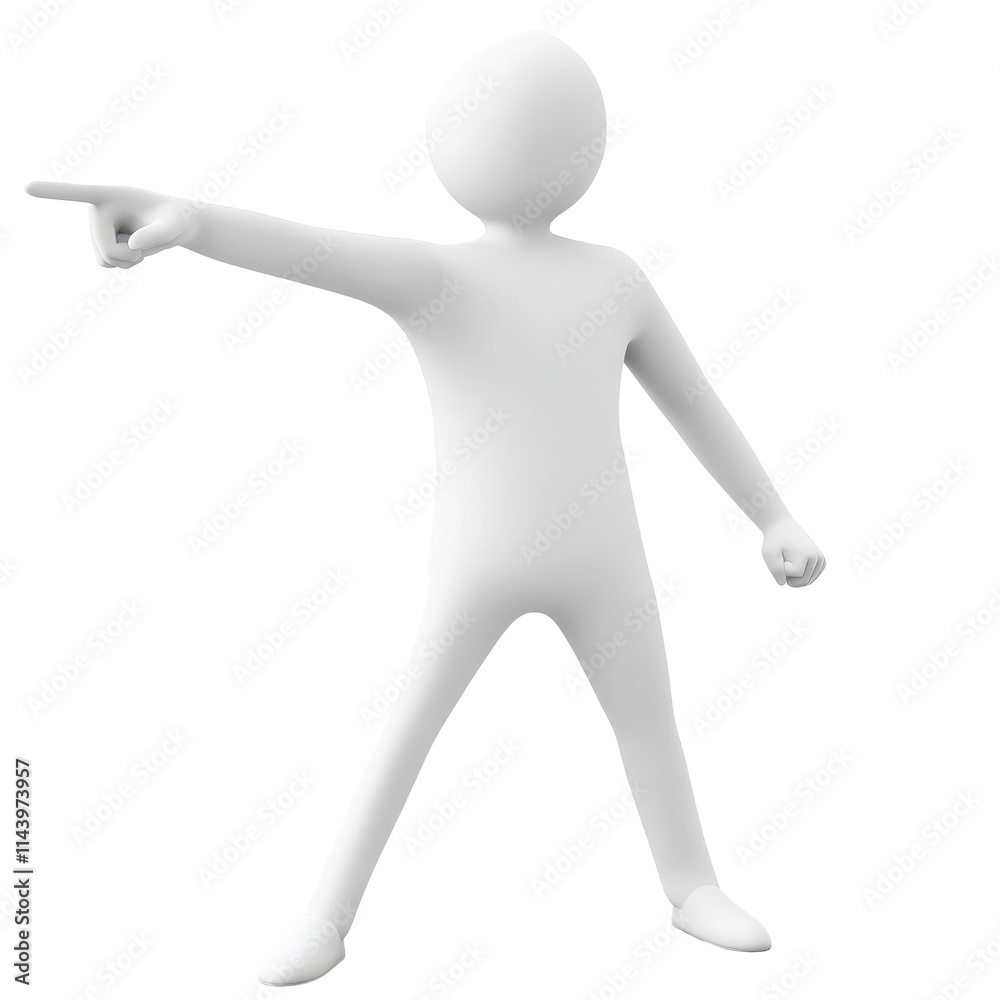 A minimalistic representation of a man pointing confidently in a bright, isolated setting, pointing man minimalistic simple 3d isolated on transparent background A minimalistic representation of a man pointing confidently in a bright, isolated setting, pointing man minimalistic simple 3d isolated on transparent background
