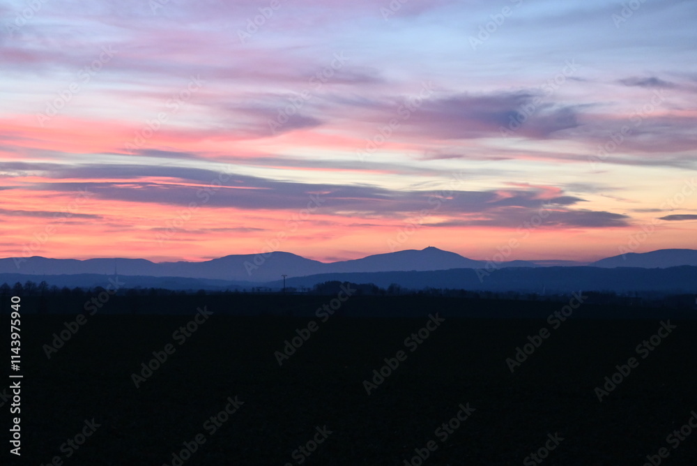 Fototapeta premium Czech beauty landscape , beskydy mountain , panoramic , lysa Mount