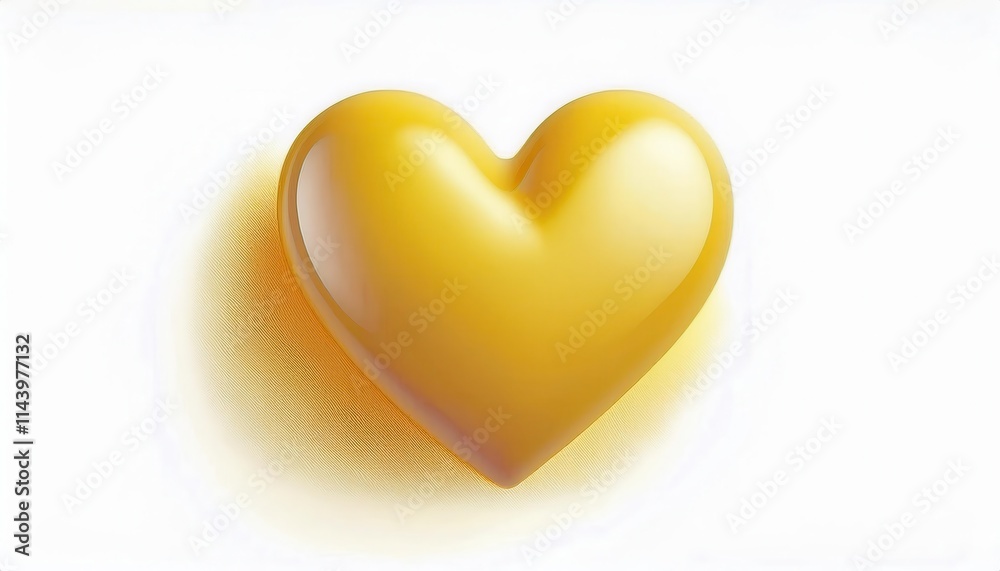 Glossy Yellow Heart Symbol of Love, Positivity, and Friendship. Modern Minimalist 3D Design for Emotional Expression, Digital Art, and Creative Projects Glossy Yellow Heart Symbol of Love, Positivity, and Friendship. Modern Minimalist 3D Design for Emotional Expression, Digital Art, and Creative Projects