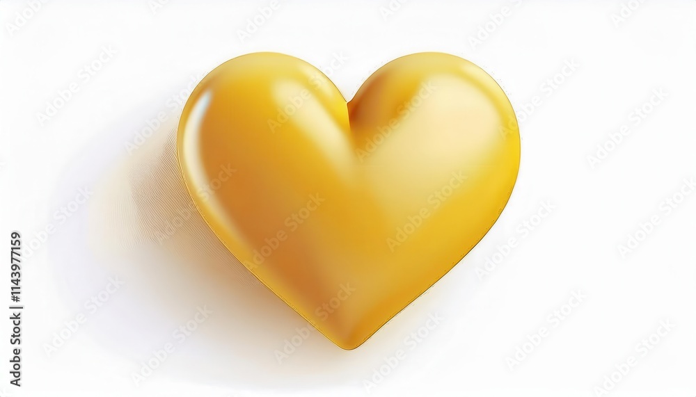 Glossy Yellow Heart Symbol of Love, Positivity, and Friendship. Modern Minimalist 3D Design for Emotional Expression, Digital Art, and Creative Projects Glossy Yellow Heart Symbol of Love, Positivity, and Friendship. Modern Minimalist 3D Design for Emotional Expression, Digital Art, and Creative Projects