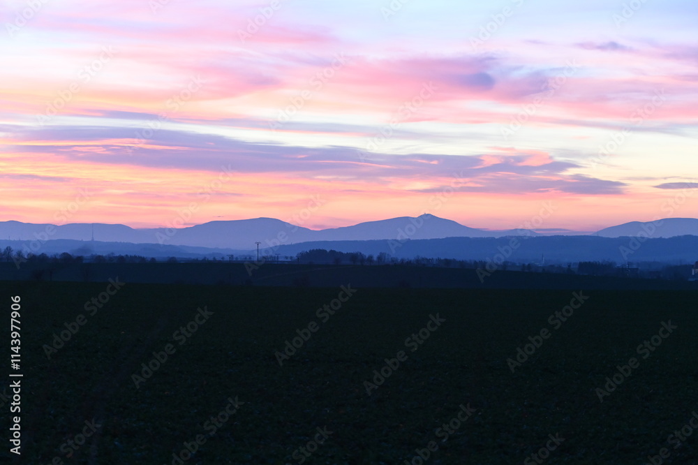 Obraz premium Czech beauty landscape , beskydy mountain , panoramic , lysa Mount