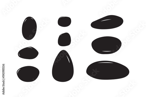 Black Stones Silhouette Vector illustration