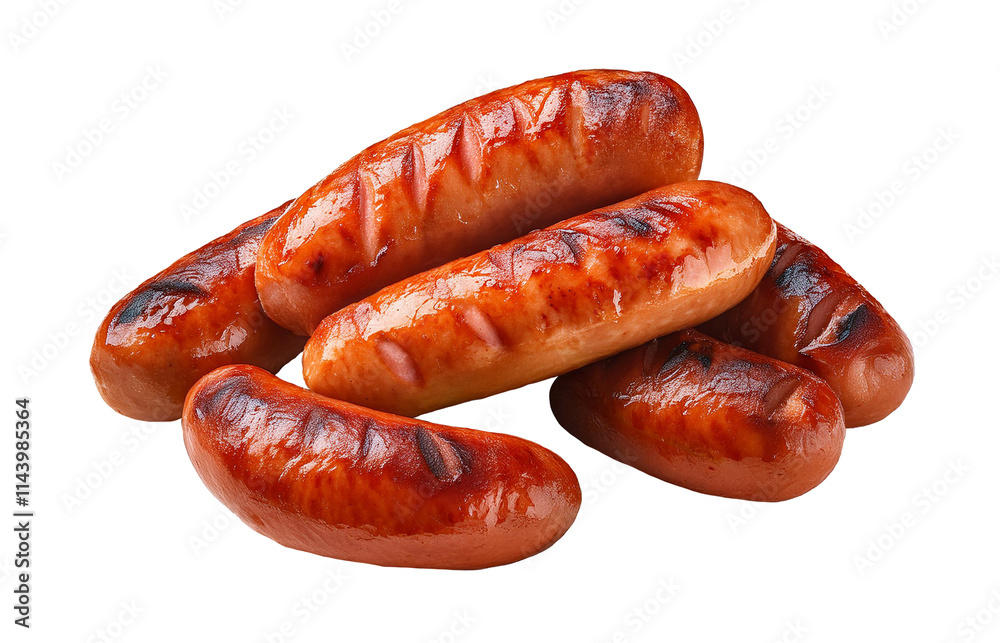 Close Up of Grilled Sausages with Crispy Grill Marks