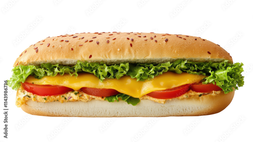 Freshly Made Sandwich with Crisp Lettuce and Cheese for Delicious Meals and Snacks. Freshly Made Sandwich with Crisp Lettuce and Cheese for Delicious Meals and Snacks.