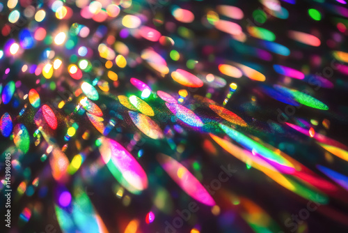 Colorful abstract light pattern with defocused circles