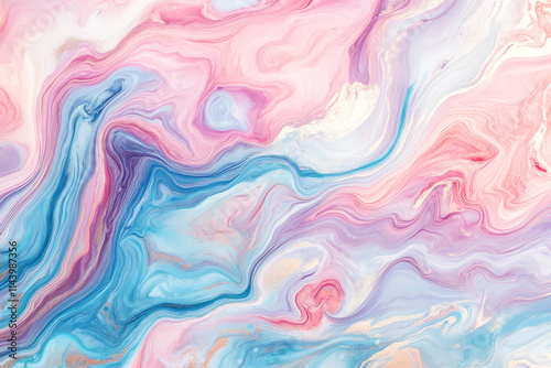 Colorful abstract marble texture with pink, blue, and white swirls