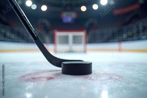 Professional Hockey Equipment Detail on Ice Surface
