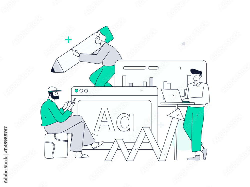 Flat vector illustration of business people operating work scene
Flat vector illustration of business people operating work scene