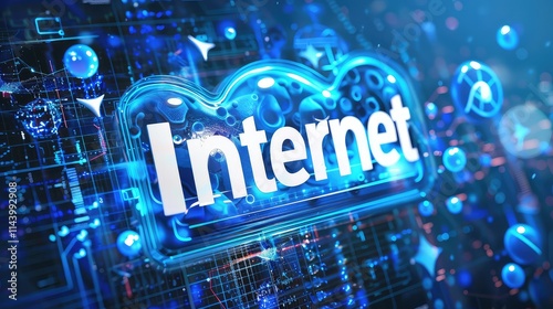 Internet title on a blue background