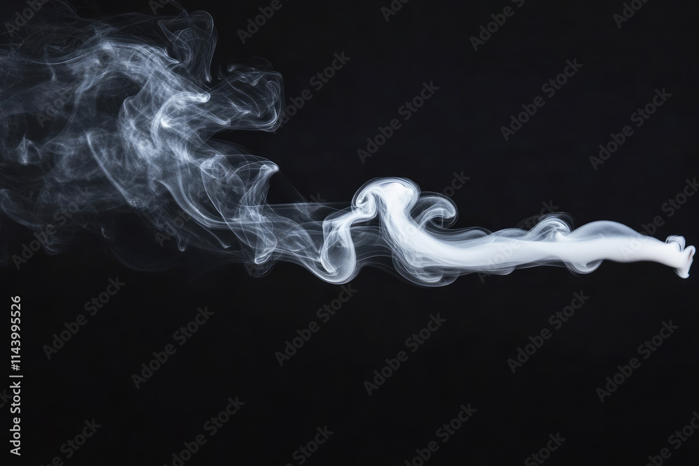 Wisps of smoke against black background in motion Wisps of smoke against black background in motion