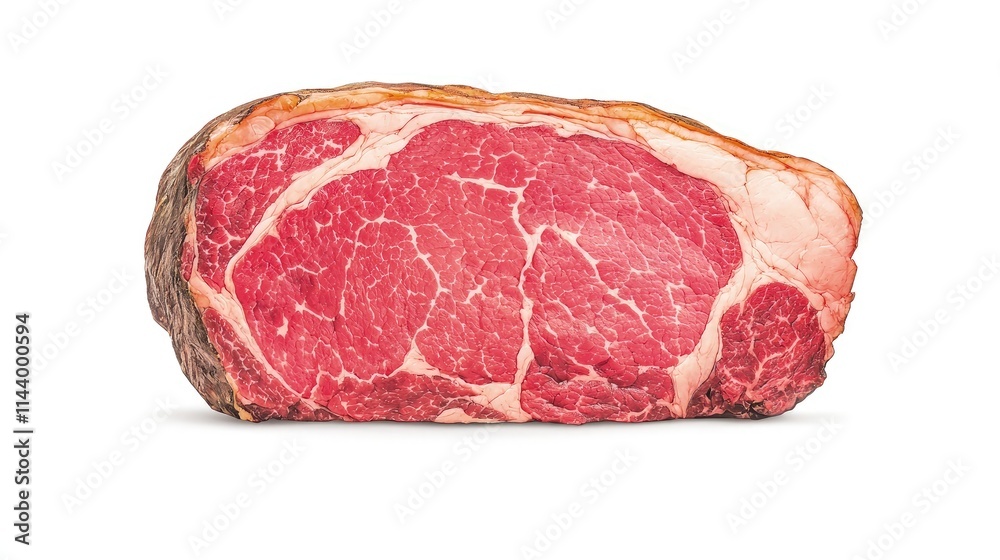Raw beef steak, rib eye cut, isolated on white. Raw beef steak, rib eye cut, isolated on white.