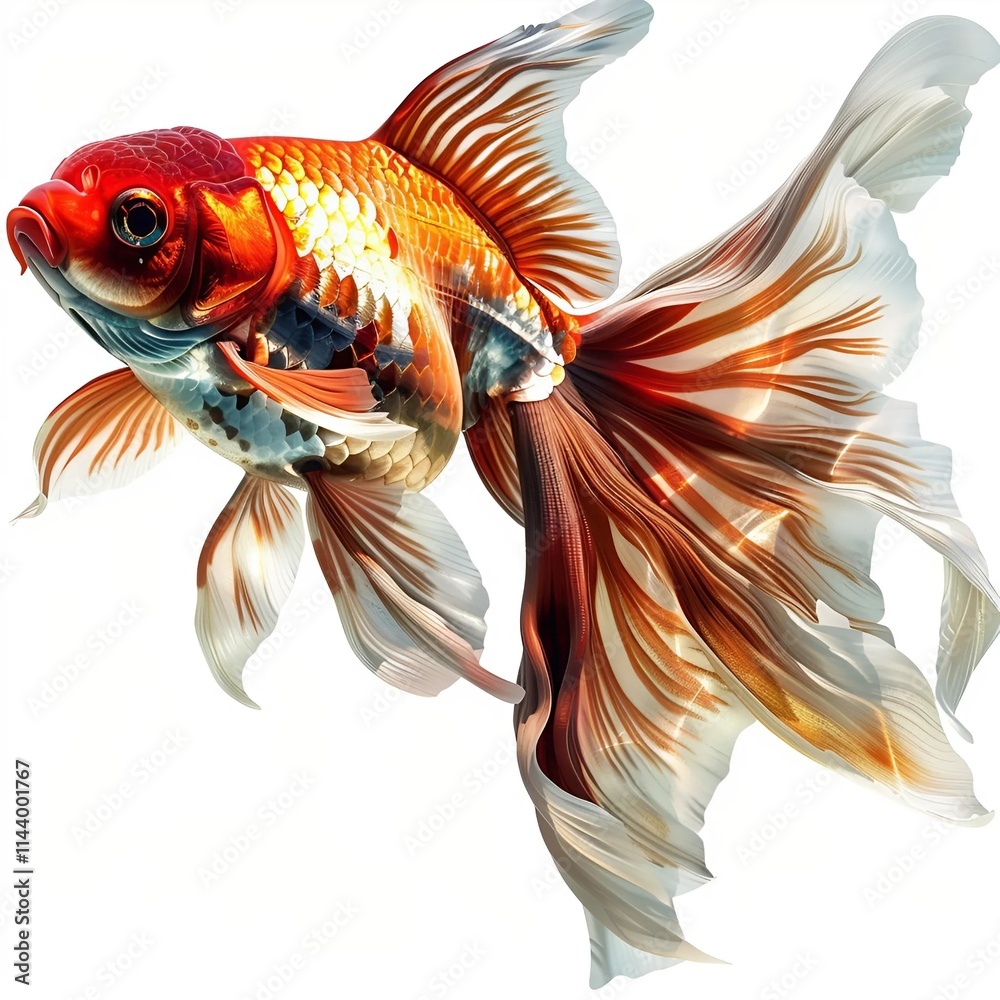 Fototapeta premium goldfish on a white background