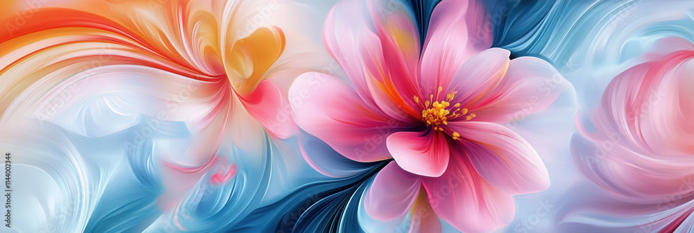 Fototapeta premium Abstract Floral Art in Pastel Colors