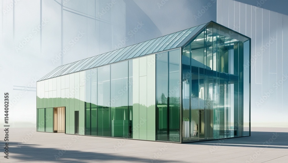 Glass office building in a green city - a modern and sustainable architectural marvel Glass office building in a green city - a modern and sustainable architectural marvel