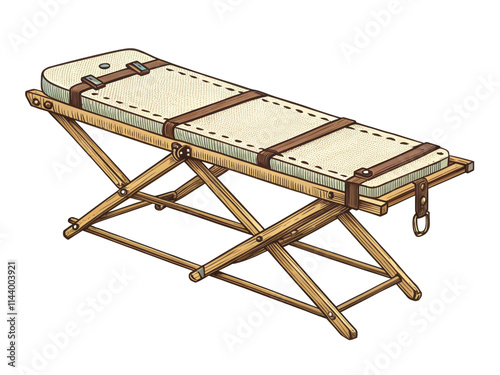 a stretcher retro illustration on transparent