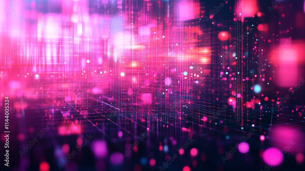 Neon Dreamscape: Abstract digital art depicting a vibrant, futuristic cityscape with glowing pink and purple lights. Neon Dreamscape: Abstract digital art depicting a vibrant, futuristic cityscape with glowing pink and purple lights.