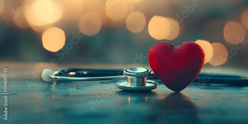 Heart and Stethoscope - Healthcare and Compassion

