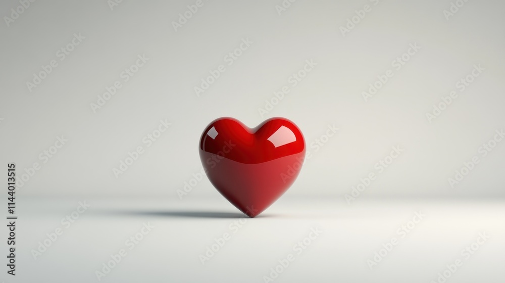 Glossy red heart on white background. Glossy red heart on white background.